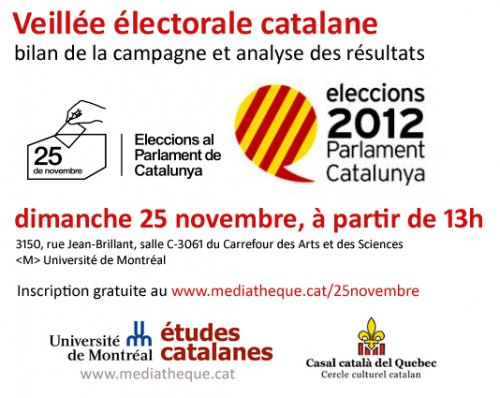 Veillée électorale catalane le 25 novembre prochain